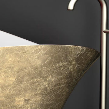 FLOWER STYLE GOLD - Freestanding gold leaf bathtub by Glass Design - view 3